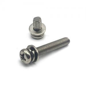 DIN6900 Cross Recessed Slotted Machine Pan Head Bolt Combination Screw With Washer