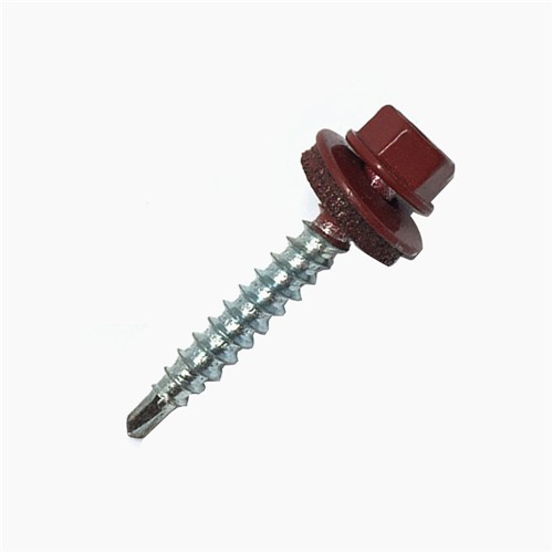 Hex Head Self Drilling TEK Screw With Bonded Washer EPDM Red Color 
