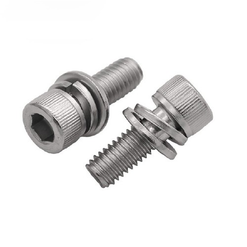 Hex Socket Head Cap Screw With Spring And Flat Washer Assembled